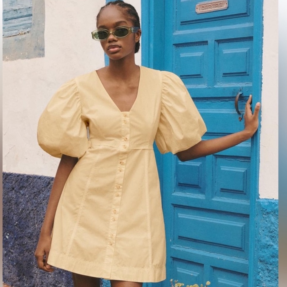 Tags on English Factory yellow dress